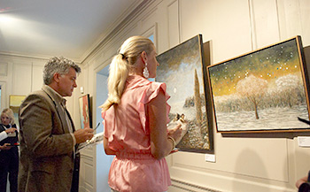 Viewing the paintings