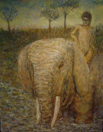 boy on elephant